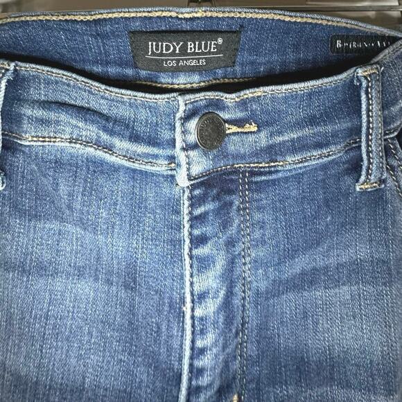 Judy Blue Boyfriend Jeans Womens Size 1XL Blue Medium Wash Denim Distressed - Picture 3 of 4